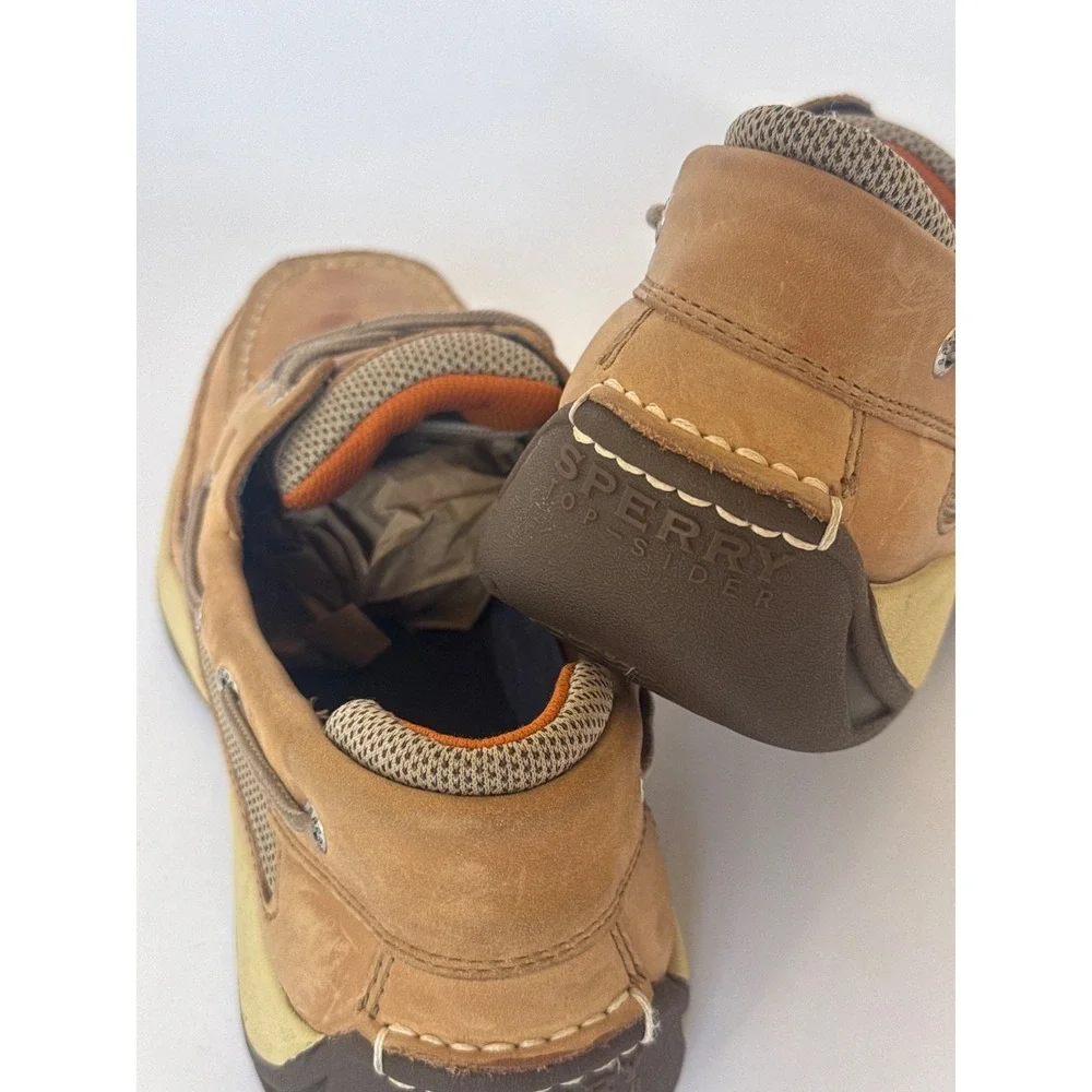 Sperry Top Sider Lanyard Men's Boat Shoes 12 Tan Leather Lace up 0777924